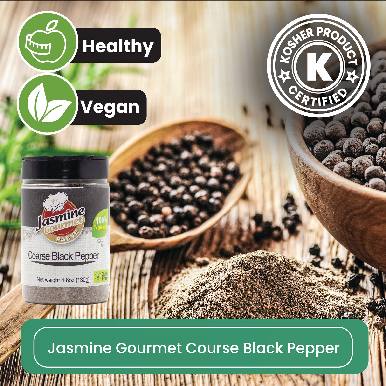jasmine gourmet coarse black pepper