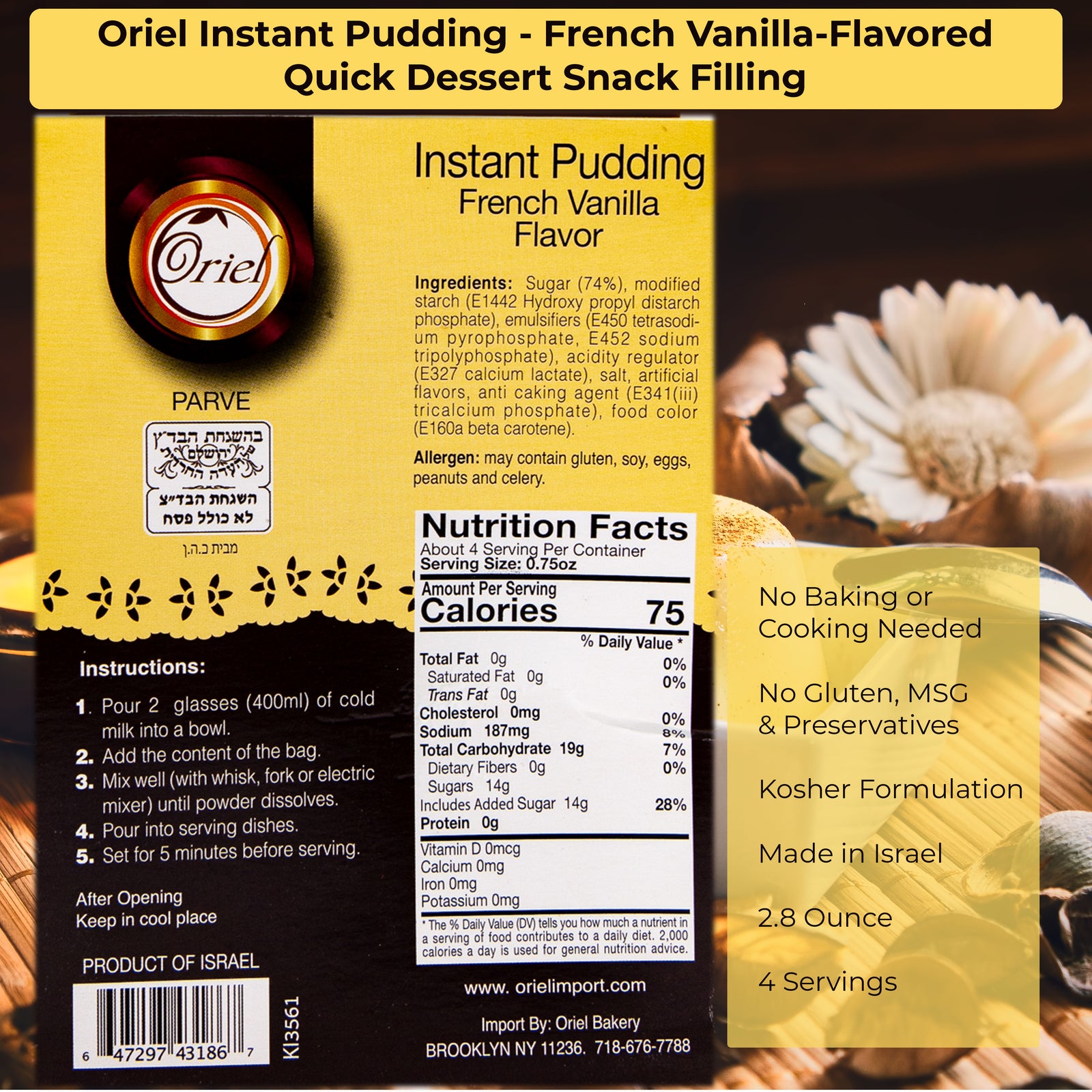 Oriel Instant Pudding - French Vanilla